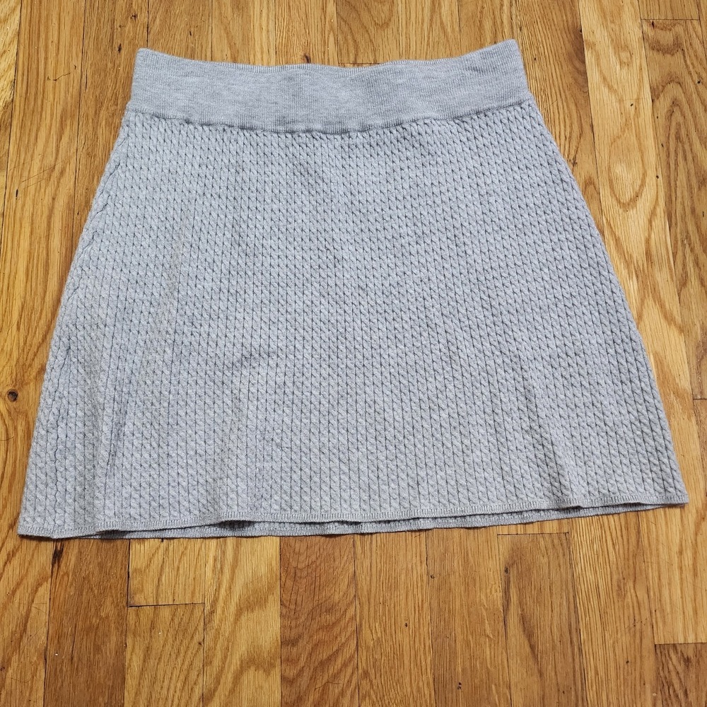 We Wore What Womens Revolve Playful Cable Knit Mini Skirt In‎ Light Gray Size M